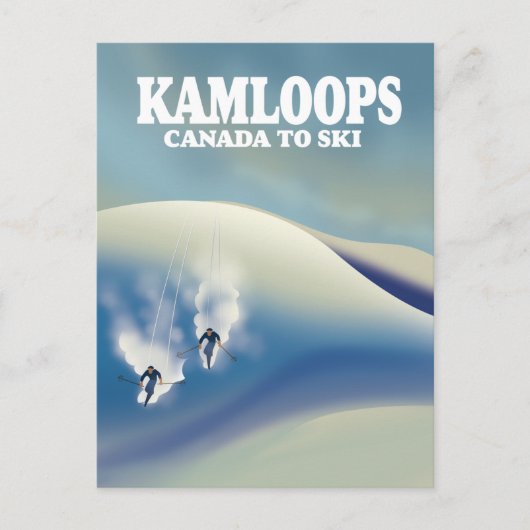 Kamloops Canada naar Ski Briefkaart (Voorkant)