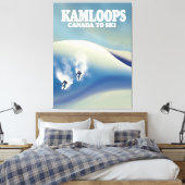 Kamloops Canada naar Ski Canvas Afdruk (Insitu (Slaapkamer))