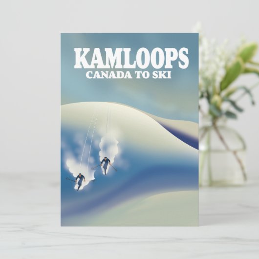 Kamloops Canada naar Ski Save The Date (Staand voorkant)