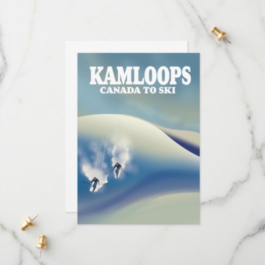 Kamloops Canada naar Ski Save The Date (Voorkant / Achterkant in situ)