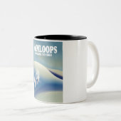 Kamloops Canada naar Ski Tweekleurige Koffiemok (Voorkant rechts)