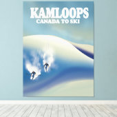 Kamloops Canada om te skiën Canvas Afdruk (Insitu (Houten vloer))