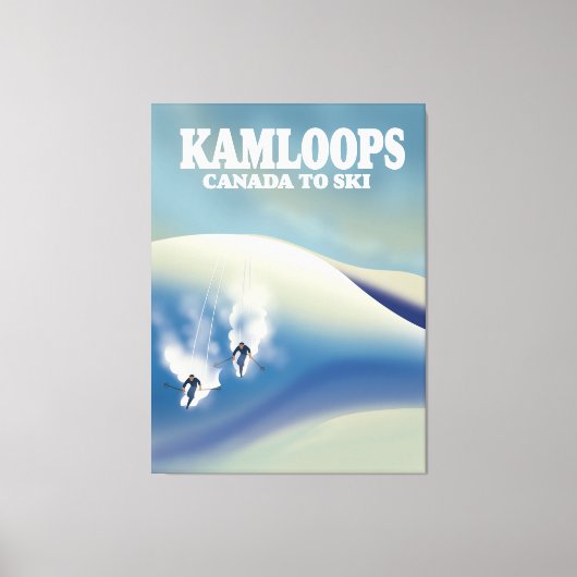 Kamloops Canada om te skiën Canvas Afdruk (Voorkant)
