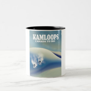 Kamloops Canada om te skiën Tweekleurige Koffiemok
