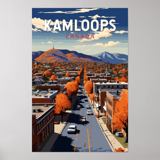 Kamloops Canada Reizen Kunst Vintage Poster (Voorkant)