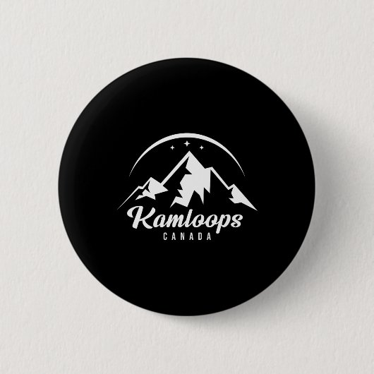Kamloops Canada Skigebied Snowboarden Ronde Button 5,7 Cm (Voorkant)