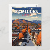 Kamloops Canada Travel Art Vintage Briefkaart (Voorkant / Achterkant)