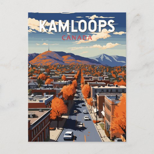 Kamloops Canada Travel Art Vintage Briefkaart (Voorkant)