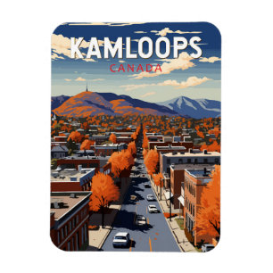 Kamloops Canada Travel Art Vintage Magneet