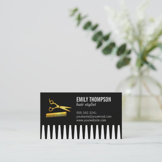 kammen | kapper | salon | kapper visitekaartje (Staand voorkant)