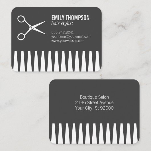 kammen | kapper visitekaartje (Voorkant / Achterkant)