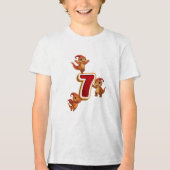 Kammli Dino Verjaardagsshirt – 7 jaar Tri-Blend Shirt (Voorkant)