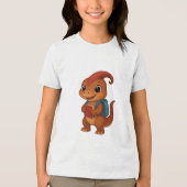 Kammli geht zur Schule – Dino mit Rucksack Tri-Blend Shirt (Voorkant)