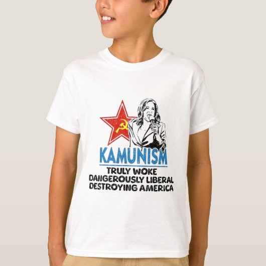 Kammunisme Anti Kamala Stem Trump 2024 Funny Polit T-shirt (Voorkant)