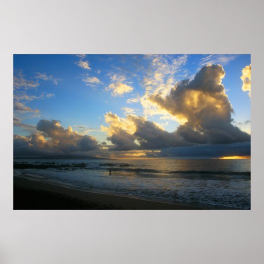 Kamole Beach Thunderstorm Sunset Poster (Voorkant)