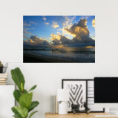 Kamole Beach Thunderstorm Sunset Poster (Thuiskantoor)