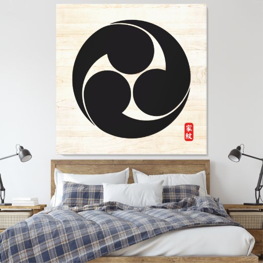 KAMON (familiegroef) Yamamoto Canvas Print (Insitu (Slaapkamer))