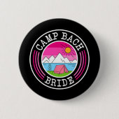 Kamp Bach Bruid Bruidsmeisje Retro Camping Vrijgez Ronde Button 5,7 Cm (Voorkant)