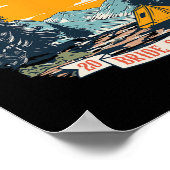 Kamp Bach Bruids Team 2025 Retro Camping Vrijgezel Poster (Hoek)