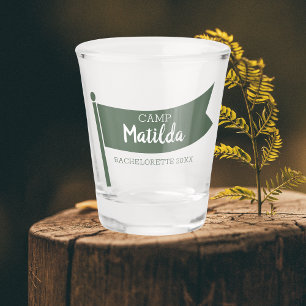 Kamp Bachelorette Berg Groene Vlag Camping Shot Glas