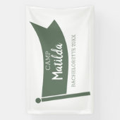 Kamp Bachelorette Berg Groene Vlag Camping Spandoek (Verticaal)