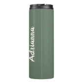 Kamp Bachelorette Berg Groene Vlag Camping Thermosbeker (Achterkant)