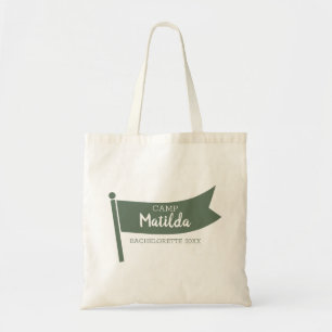 Kamp Bachelorette Berg Groene Vlag Camping Tote Bag