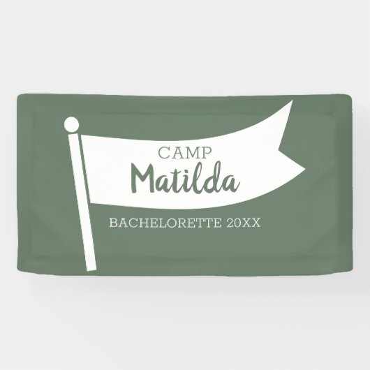 Kamp Bachelorette Bos Groene Camping Vlag Spandoek (Horizontaal)