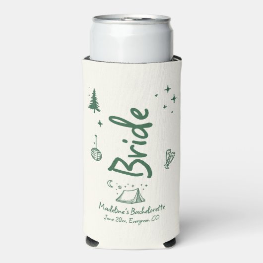Kamp Bachelorette Bruid Hand getekend Geschreven G Seltzer Blikjeskoeler (Seltzer Voorkant)