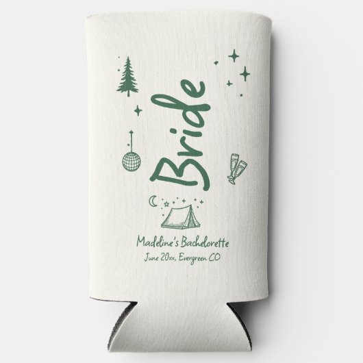 Kamp Bachelorette Bruid Hand getekend Geschreven G Seltzer Blikjeskoeler (Voorkant)