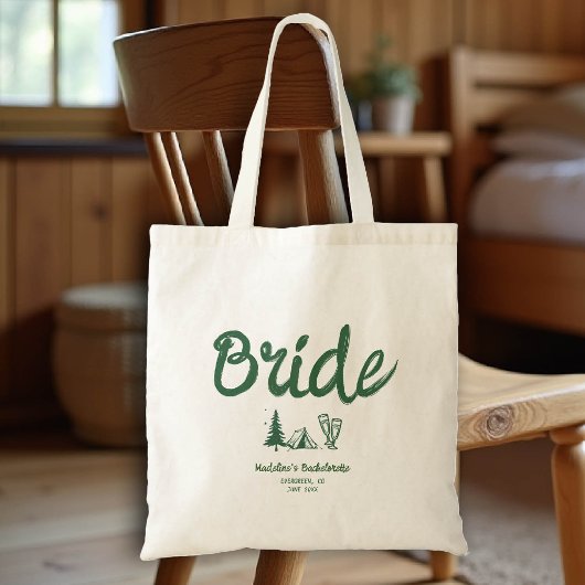 Kamp Bachelorette Bruid Hand getekend Schrijven Gr Tote Bag