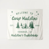 Kamp Bachelorette Camping Achtergrond Hand geteken Wandkleed (Voorkant (horizontaal))