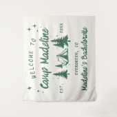 Kamp Bachelorette Camping Achtergrond Hand geteken Wandkleed (Voorkant)