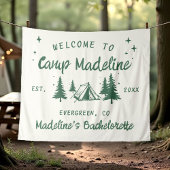 Kamp Bachelorette Camping Achtergrond Hand geteken Wandkleed