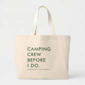 Kamp Bachelorette Camping Crew Bruidsmeisjes Gift Grote Tote Bag (Voorkant)