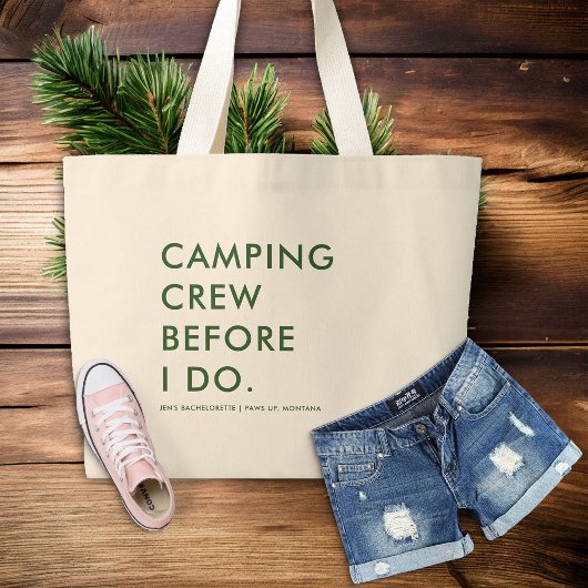Kamp Bachelorette Camping Crew Bruidsmeisjes Gift Grote Tote Bag