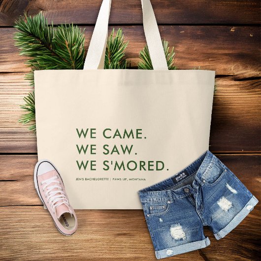 Kamp Bachelorette Camping Grappige Bruidsmeisjes G Grote Tote Bag