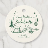 Kamp Bachelorette Camping Hand getekend Schrijven  Bedankjes Labels (Voorkant)