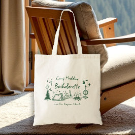 Kamp Bachelorette Camping Hand getekend Schrijven Tote Bag
