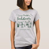 Kamp Bachelorette Camping Hand getrokken Cabin Cre T-shirt (Voorkant)