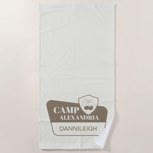 Kamp Bachelorette Camping Sign Bruidsmeisje Strandlaken (Voorkant)