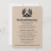 Kamp Bachelorette en Weekendprogramma Kaart (Achterkant)