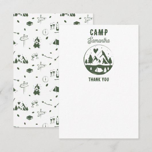 Kamp Bachelorette Feest Camping Bach Weekend Bedankkaart (Voorkant / Achterkant)