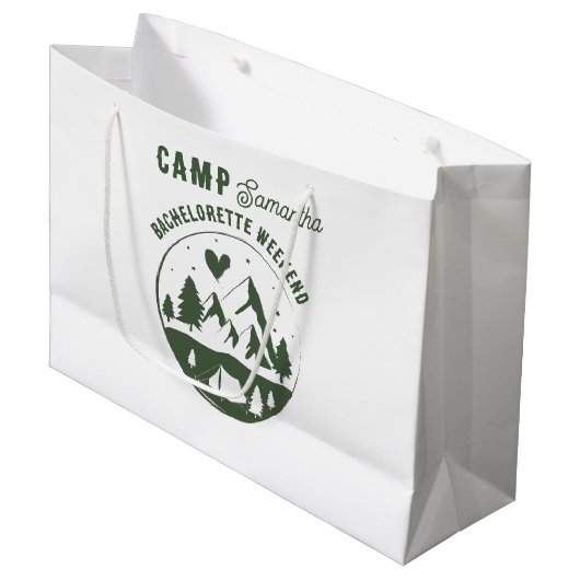 Kamp Bachelorette-feest Camping Bach-weekend Groot Cadeauzakje (Voorkant Gekanteld)