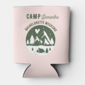 Kamp Bachelorette Feest Camping Bach Weekend Roze Blikjeskoeler (Voorkant)