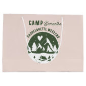 Kamp Bachelorette-feest Camping Bach-weekend Roze Groot Cadeauzakje (Achterkant)