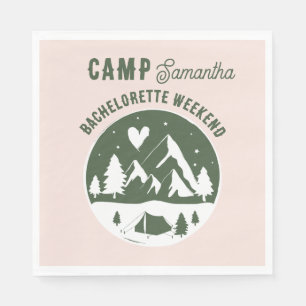 Kamp Bachelorette Feest Camping Bach Weekend Roze Servet