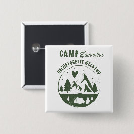Kamp Bachelorette Feest Camping Bach Weekend Vierkante Button 5,1 Cm