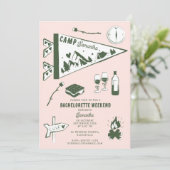 Kamp Bachelorette-feestje Camping Bach-weekend Roz Kaart (Staand voorkant)