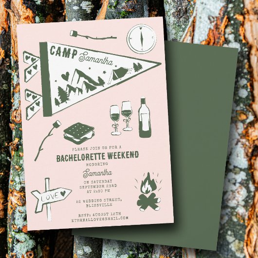 Kamp Bachelorette-feestje Camping Bach-weekend Roz Kaart